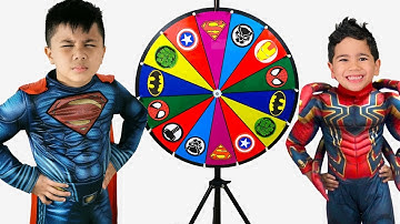 Magic Superhero Wheel Pretend Play Costume Dress Up Fun with Troy and Izaak