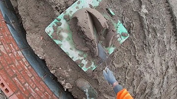ASMR Brick Wall Tapping and Scraping - Bricklaying POV