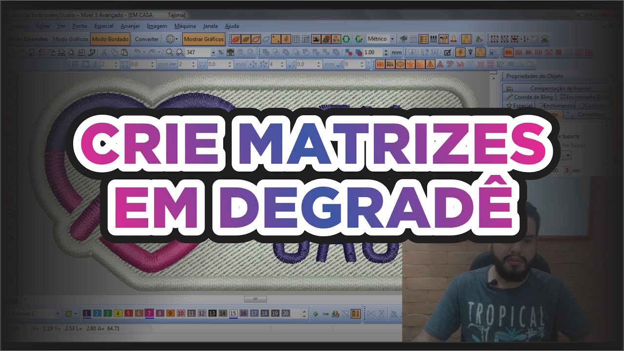 MATRIZ DE BORDADO DEGRADÊ | PASSO A PASSO NO WILCOM