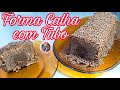 BOLO COM GANACHE FEITO NA FORMA RETANGULAR CALHA COM TUBO