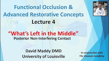Functional Occlusion and Advanced Restorative Concepts for Dental Students Lecture 4