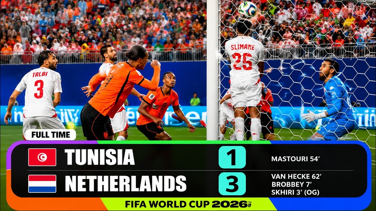 Netherlands 3-1 vs Tunisia Highlights | Fifa World Cup 2026 | Tunisia vs Netherlands Highlights