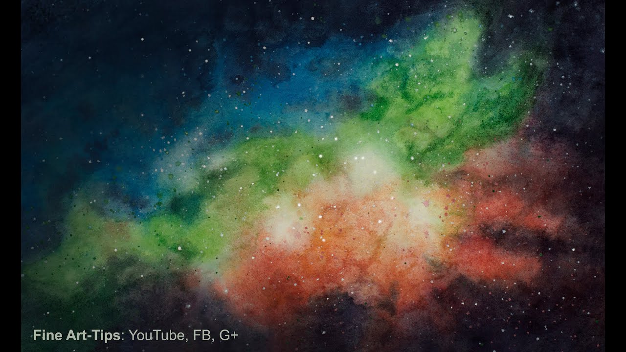 ⁣How to Paint a Galaxy With Watercolor - a Nebula - Universe