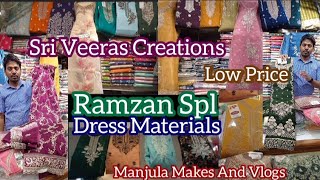 Ramzan Dress Materials  Sri Veeras Creations  Sharara Chudithar Materials  Cotton Space Silk