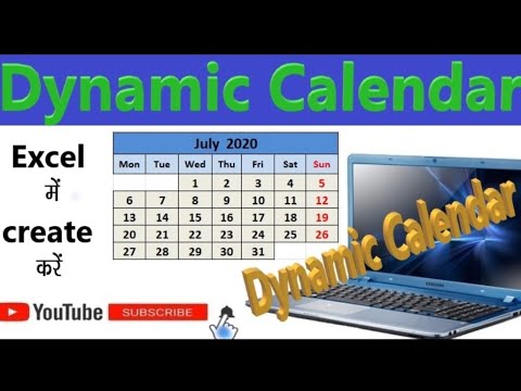 How are create Dynamic Calendar in Excel - YouTube