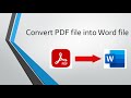 Convert PDF into Word file