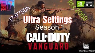 I7-9750h Rtx 2060 Call Of Duty Vanguard Season 1 1440p Ultra Settings with Dlss On