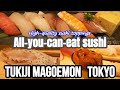 Magoemon's Sushi Buffet in Tsukiji! 45 Fresh Sushi Varieties + Sashimi & Fish Dishes