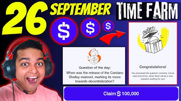 Time Farm Answer Today 26 September | Oracle of Time Answer Today 26 Sep | Time Farm Oracle of Time