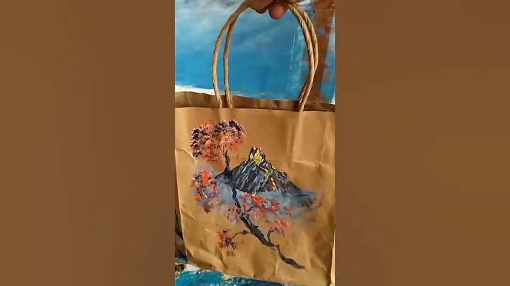 my small shopping bag after finishing acrylic painting #shorts #art #youtubeshorts
