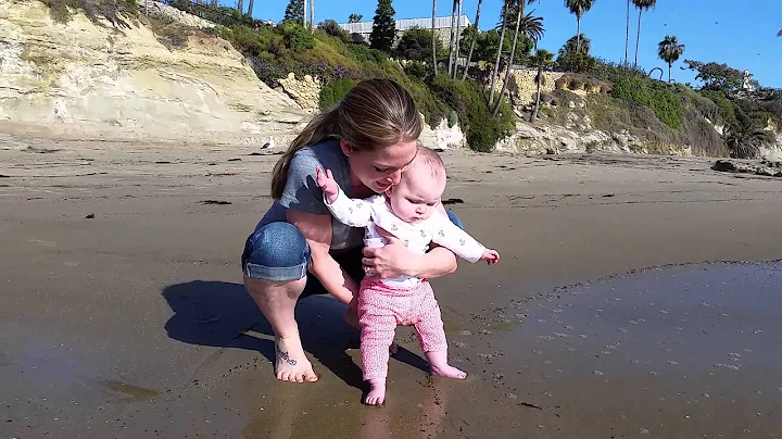 Lillian Mackey's first dip in the ocean