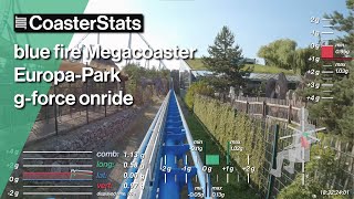 BLUE FIRE MEGACOASTER mounted onride with g-force data - EUROPA-PARK[4K 60FPS]