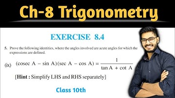 Class - 10 Ex - 8. Q5 (ix)  Maths (Trigonometry) NCERT CBSE | By Rajeev Kumar