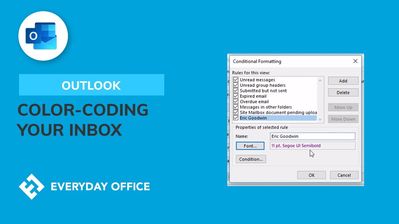 Outlook 365 color code emails by sender vastarch