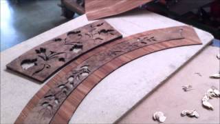 Hand cutting and crafting Italian inlaid wood table top | Italy By Web