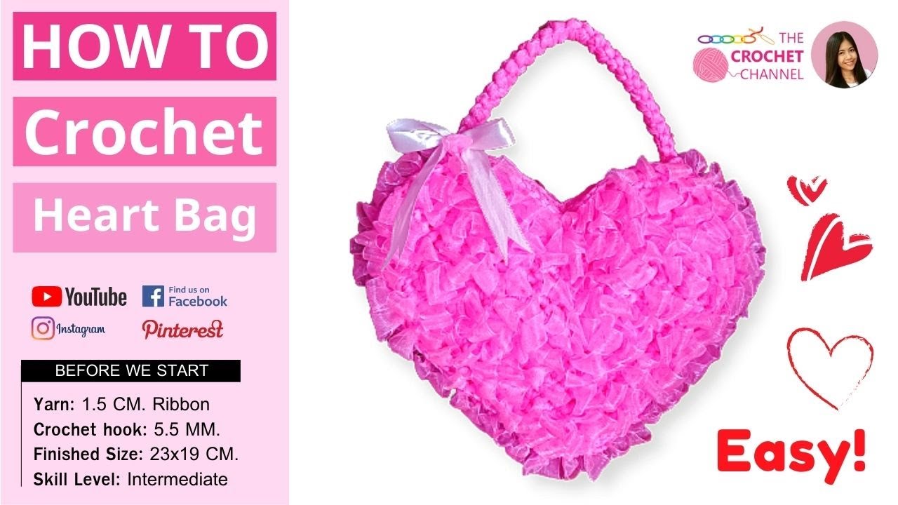 crochet heart bag ♡♡♡ #crochet #heart #crochetbag #crochettiktok #croc