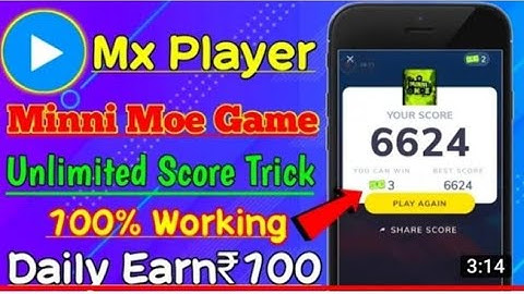 Mini Moe game MX Player hack trick!!!!!😮🤯😯 Tricks to score highest score in mini Moe game.....