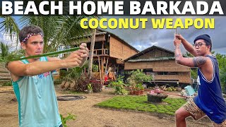 FILIPINO BEACH HOME BARKADA LIFE - Coconut Leaf Weapons In the Philippines?!