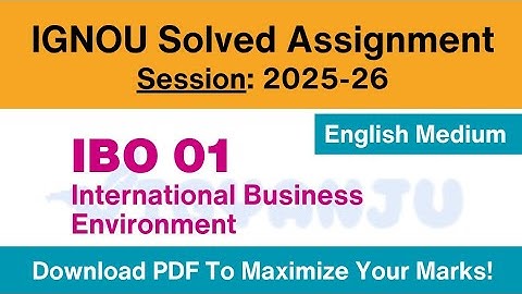 IGNOU IBO 01 Solved Assignment 2025-26 English Medium