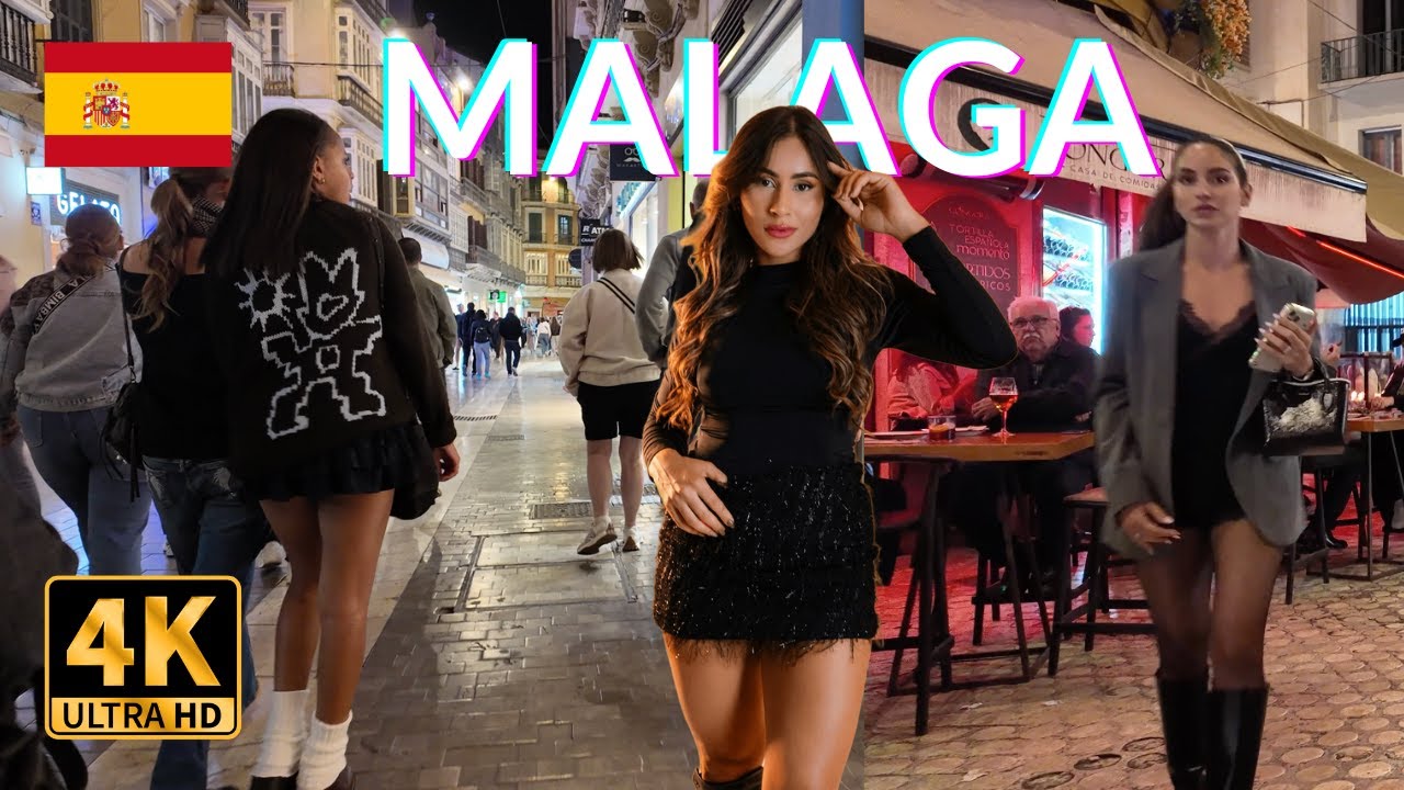 MALAGA Nightlife 4K Walking Tour - 2025 Costa Del Sol, Spain