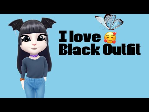 My favourite outfit black 🖤🥰😍 My Talking Angela ￼2 ( Gameplay ) & Outfit Challenge Comment Your ?