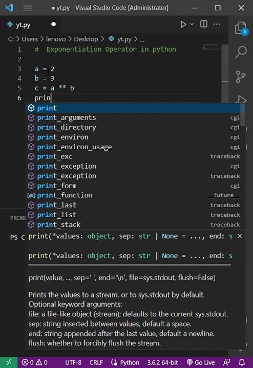 Exponentiation Operator program in python #Exponentiation # ...
