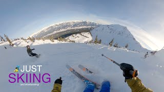 Skiing at Kicking Horse - T1 South (in Super Bowl)