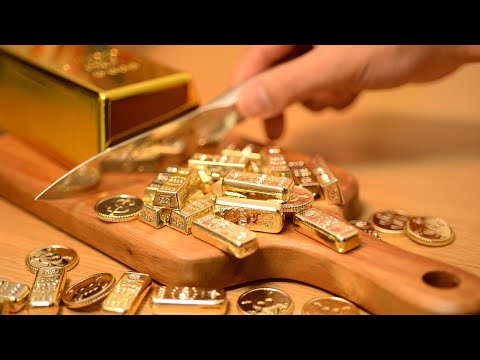 Stopmotion Cooking! Gold bullion chips. ASMR.