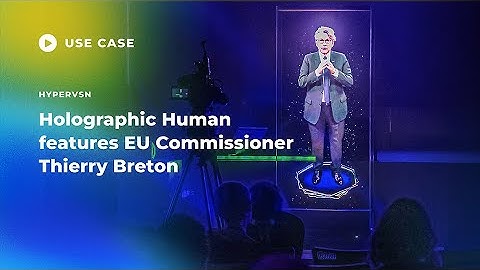 EU Commissioner Thierry Breton appears as HYPERVSN SmartV Holographic Human at Italian Tech Week