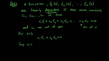 3.2 Linear dependence and Wronskians for n functions