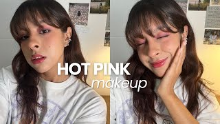 ࿔*:･ﾟhot pink makeup🦩👙 ⋆⭒˚: summer makeup tutorial + rutina AM de skincare