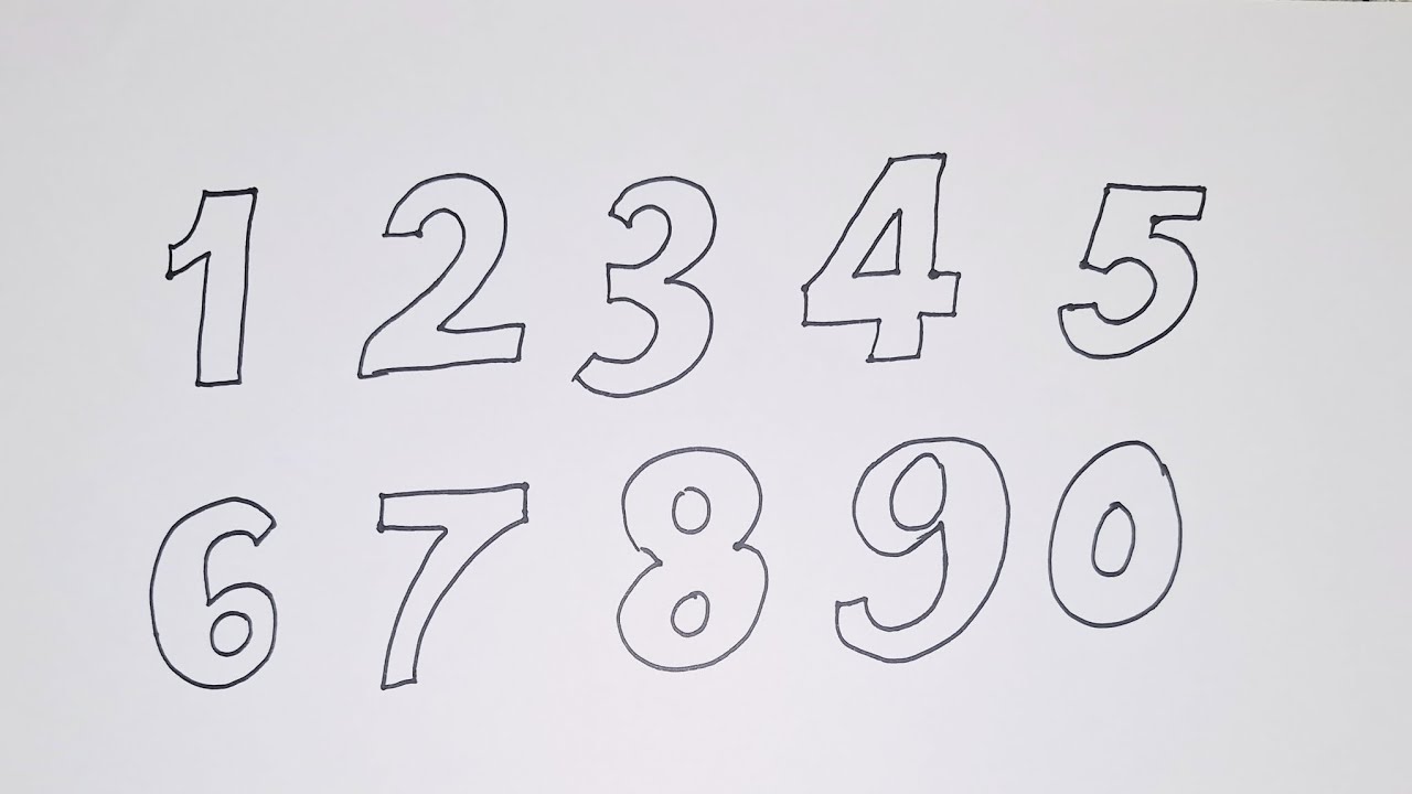 How to draw numbers 》easy steps - YouTube
