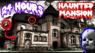 (PARANORMAL ACTIVITY!) 24 HOUR OVERNIGHT in HAUNTED MANSION | SCARY GHOST in HAUNTED HOUSE OVERNIGHT