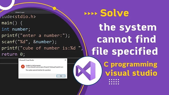 error visual studio c c++ the system cannot find file specified
