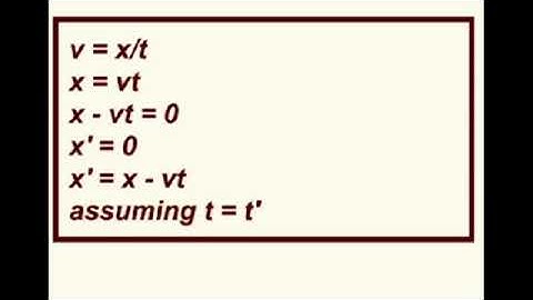 Lorentz Transform Derivation  Dr  Dawes Video Tutor. YouTube.