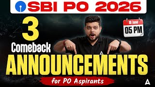 3 Comeback Announcements for Bank PO Aspirants | SBI PO & IBPS PO 2026 | By Siddharth Srivastava