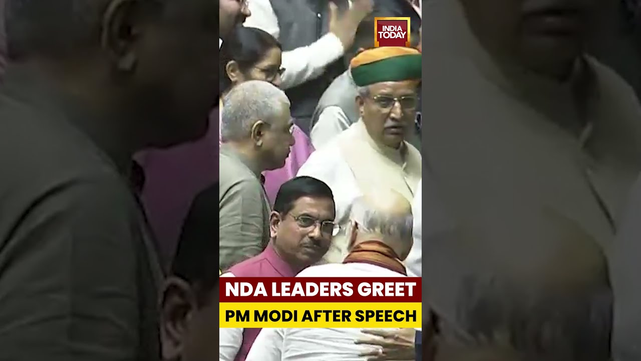 NDA Leader Greet PM Modi After His Lok Sabha Speech Shorts Nda Narendramodi Loksabha