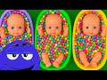 Full of 3 Rainbow BathTubs Candy with M&M's & Magic Slime Cutting Video