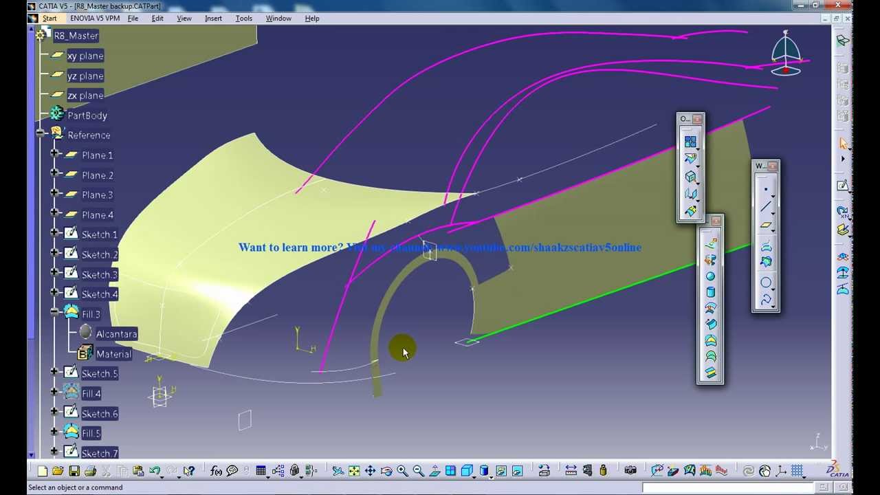 Catia V5 Tutorials|Wireframe and Surface Design ... class diagram tool 