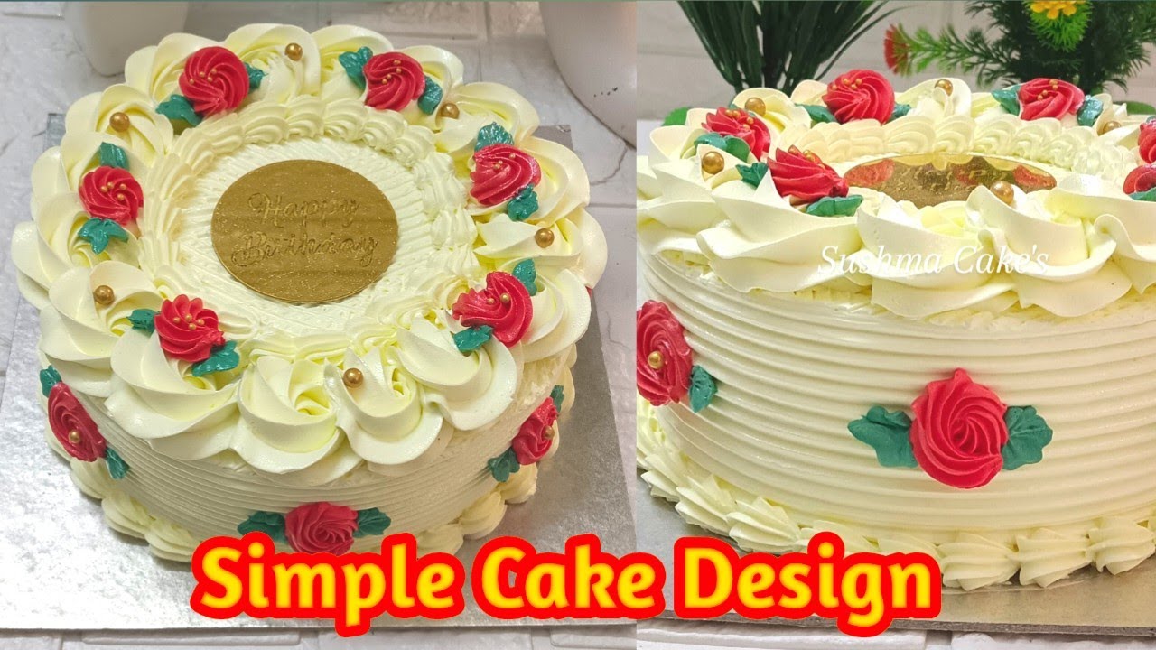 Simple And Easy Cake Design For Beginners | 1Kg Cake Design |