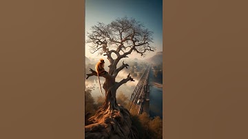 Monkey Turns Hero During Bridge Attack | Unbelievable Rescue Story! #ai #monkey #tree #shorts