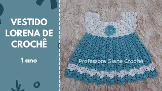 Vestido Infantil Eloah de Crochê (2 anos) l Professora Giane Crochê 