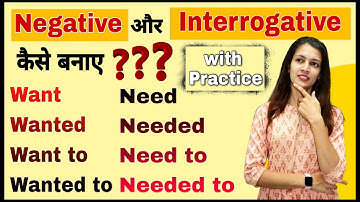 Part 2 | Daily Use Negative & Interrogative Sentences | Uses of Want Wanted Want to Need Needed
