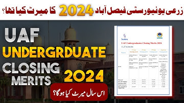 UAF Undergraduate Closing Merits 2024 | Degrees Closing Merits | Complete Merit Prediction
