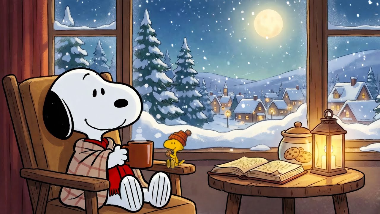 🚂 Snoopy Holiday Jazz Express 🎷 Relaxing Jazzy Lofi, Scenic Views & Sweet Treats | Study & Sleep