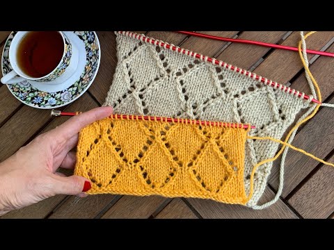 Şişle Baklava Modeli / Knitted Diamond Lace