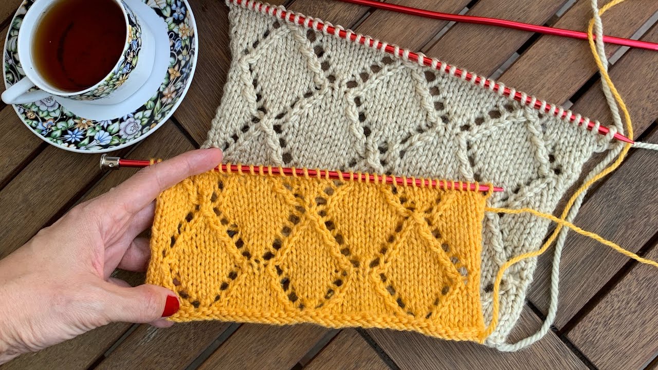 Şişle Baklava Modeli / Knitted Diamond Lace