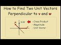 Find two unit vectors perpendicular to both v and w