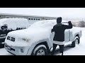 Norwex Rubber Broom removes snow off car