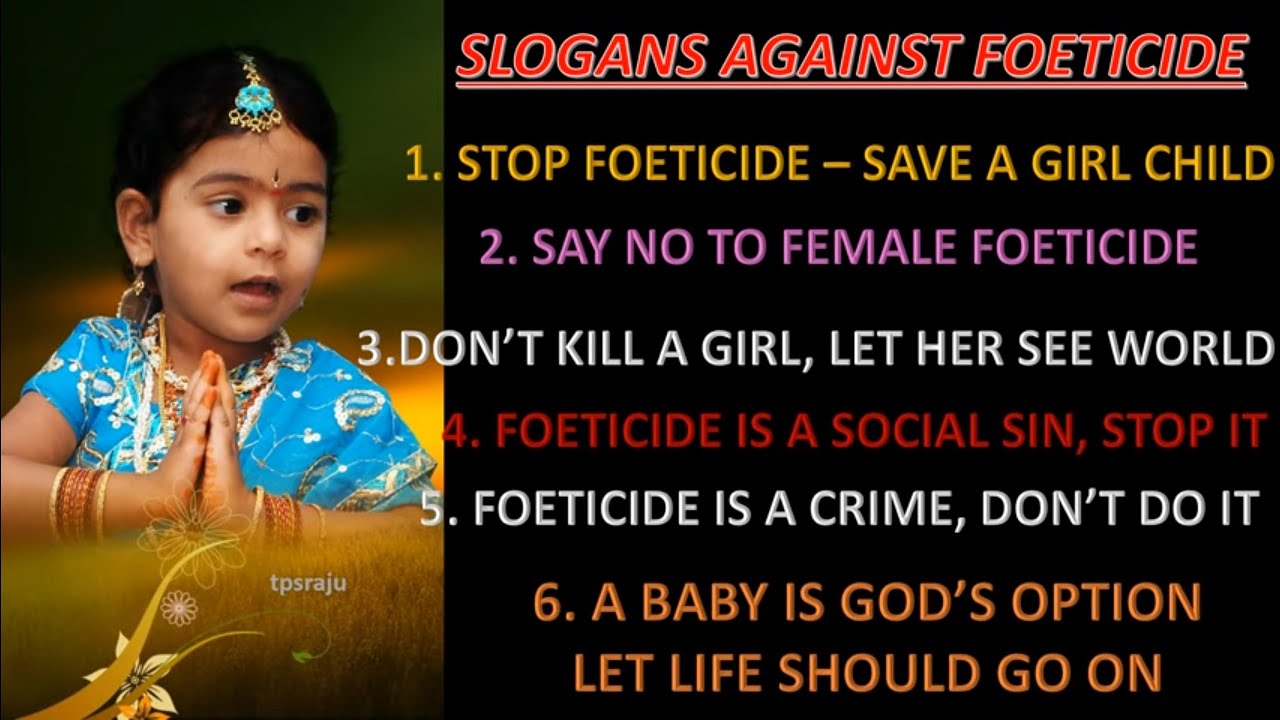 write a speech on female foeticide